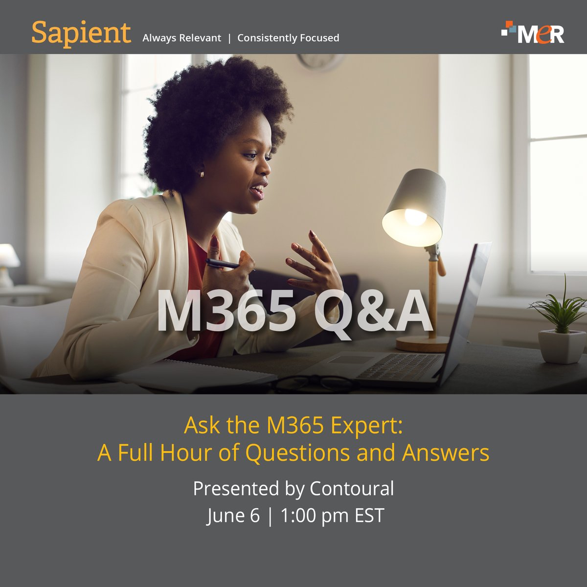 Don’t miss our upcoming webinar, ASK THE M365 EXPERT: A FULL HOUR OF QUESTIONS AND ANSWERS presented by @contoural 

us06web.zoom.us/webinar/regist…

#ARMA #MERsapient #MER2023 #Sapient #hybridworkforce #Cybersecurity #Privacy #Compliance #M365 #webinars #DataRetention #virtualtraining