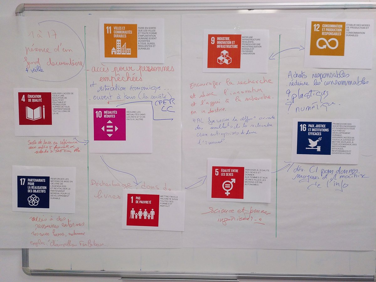 Campus vert, la Doc' aussi ?! on a planché sur la question cet après-midi, avec les 17 #ODD comme base de réflexion. Merci aux participants ! A suivre... #durable