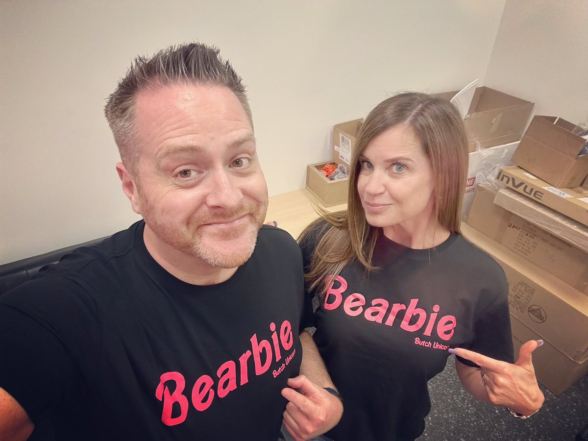With my amazing peer and ally 🏳️‍🌈❤️this week for work. @JannyPoo13 is so compassionate and an amazing human. #pridemonth🌈 #prideally #bearbie 🐻💯 @TMobile