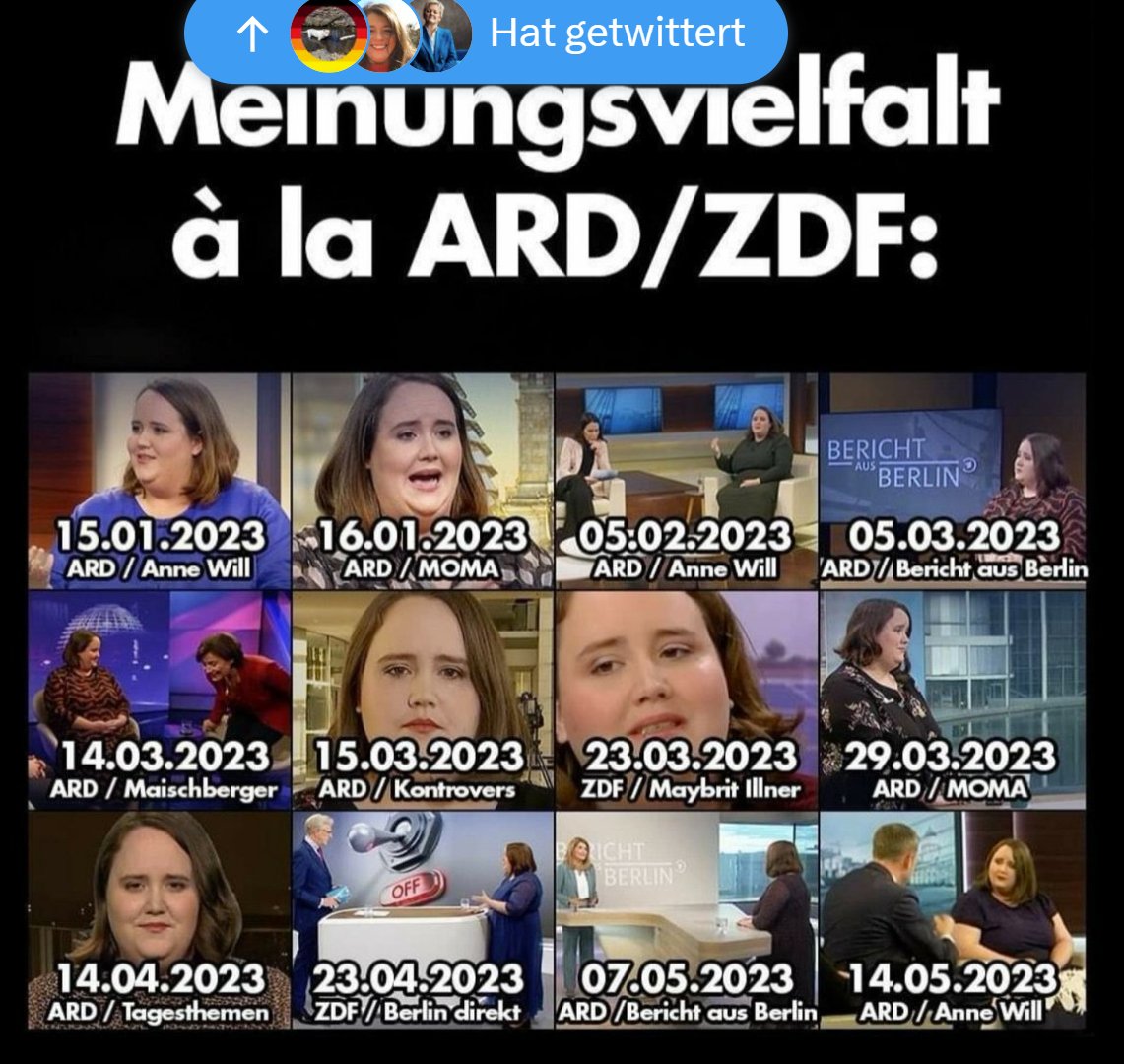 So geht Meinungsvielfalt, die wir alle mit Zwang bezahlen müssen.