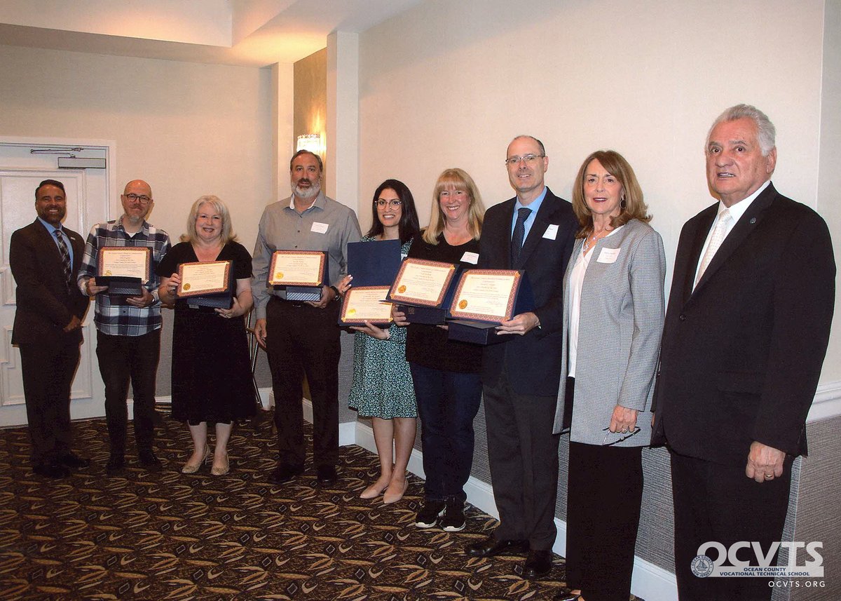 6 OCVTS teachers were recognized at the Ocean County Teachers Recognition Ceremony presented by the Ocean County Association of School Administrators. Congratulations to Daniel Hippie, Trish DeAnni, Gabriella Grant, Jay Houle, Jennifer Hudak &amp; John Fogerty on their achievements.