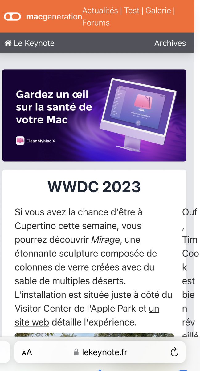 Dawineo's tweet photo. @MacGeneration il y a un léger problème d’affichage sur https://t.co/sT8cr11RD2 je crois https://t.co/BYpM5abZfh