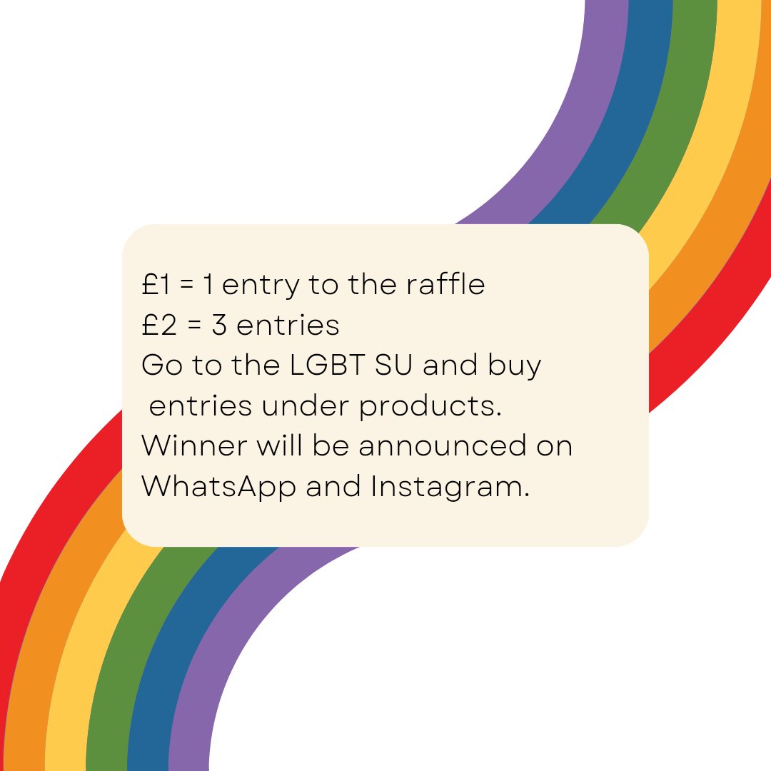 The charity raffle has been extended to this Sunday and on the Monday the winner will be drawn!
All proceeds will go to the Leicester LGBT center.
The winner gets a £20 deliveroo voucher and a copy of alumni Rex Alestair's book '4th Time Lucky'.