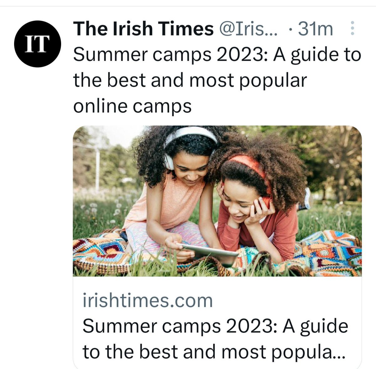 The Irish Times discussing….er, camps.