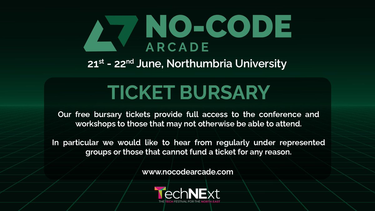 We are proud to announce that we have bursary available, limited to 30 tickets. 

Our free bursary tickets provide full access to the conference and workshops to those that may not otherwise be able to attend. 

Apply here: tinyurl.com/NCAbursary