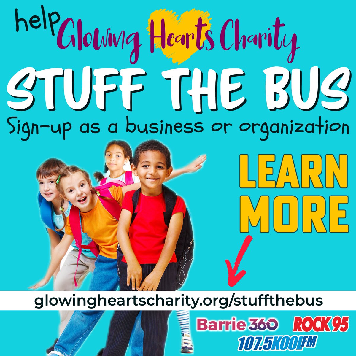 Show your community you care! Sign-up to join Stuff the Bus! #supportlocal #giveback #childrenscharity #simcoecounty #barrie #innisfil #bradford #alliston #angus #collingwood #wasagabeach #midland #orillia #elmvale #GHCstuffthebus