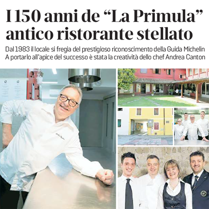 laPrimula1873's tweet photo. Grazie al Messaggero Veneto per l’articolo che ci ha riservato in occasione dei 150 anni di ristorazione e dei 40 anni consecutivi di Stelle Michelin riconosciute allo chef Andrea Canton e a tutto il ristorante La Primula.  https://t.co/aUa44ft4r2 
#michelinrestaurant #laprimula https://t.co/dsRwyhdoZv