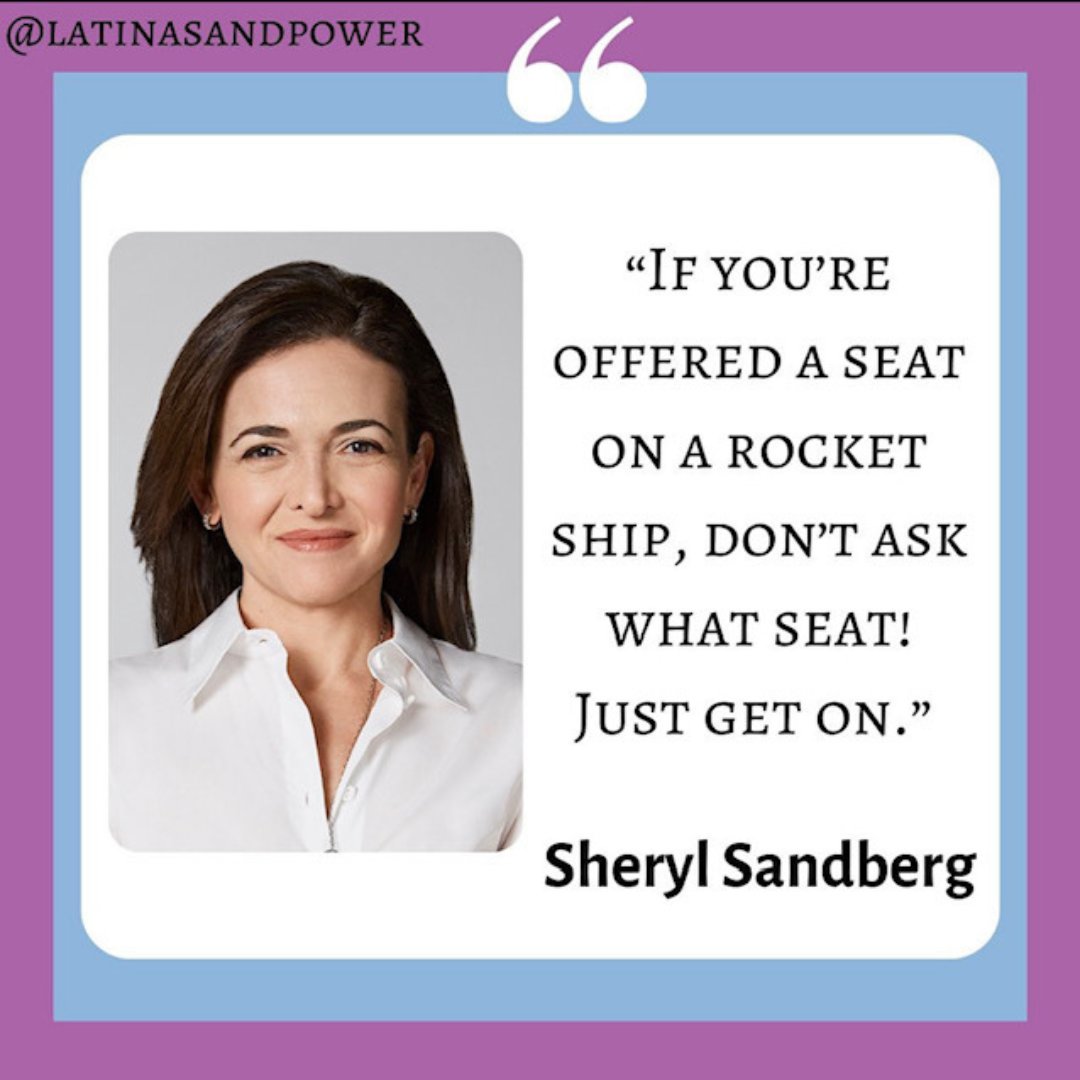 ✨Monday Mantra ✨

“If you’re offered a seat on a rocket ship, don’t ask what seat! Just get on.”
- Sheryl Sandberg

#latinasandpower2023 #latinasandpower #womenempowerment #womensupportingwomen #womeninbusiness #fyp #fy #geton #mondaymotivation #mondaymantra