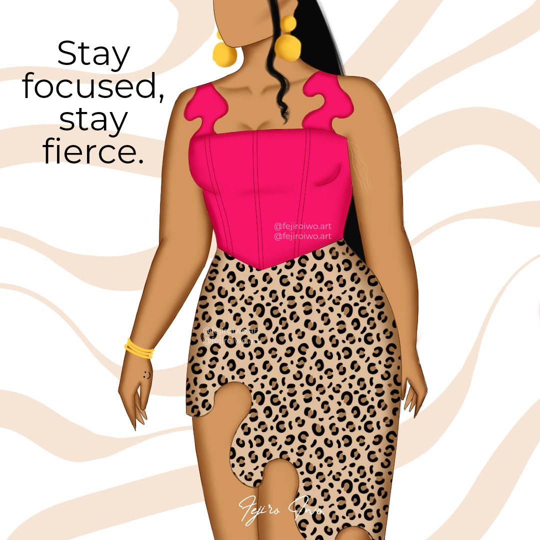 In a world that tries to pull you in a million directions, stay rooted in your purpose. Stay focused, stay fierce, and conquer your dreams. 🌸💪

#StayRooted #StayFocused #StayFierce #nigerianillustrator #nigerianartist #cheetahprint
#pinklovers