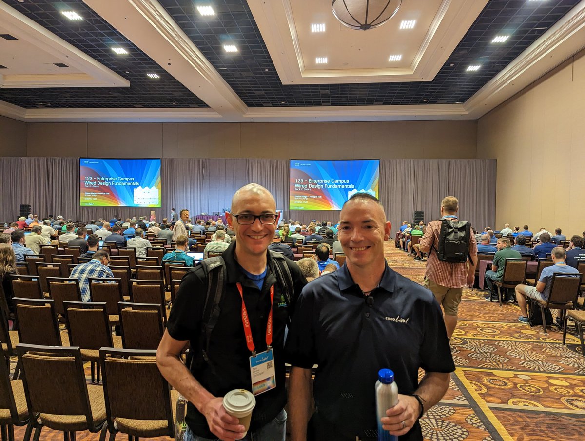 Settling in for this session on enterprise campus wired design fundamentals w/ <a href="/Shawn_Wargo/">Shawn Wargo</a>. Design is SO important. I wish <a href="/noblinkyblinky/">A.J. Murray</a> was here for this one. #CiscoLive #aone <a href="/CiscoLive/">CiscoLive</a> <a href="/artofneteng/">The Art of Network Engineering</a>