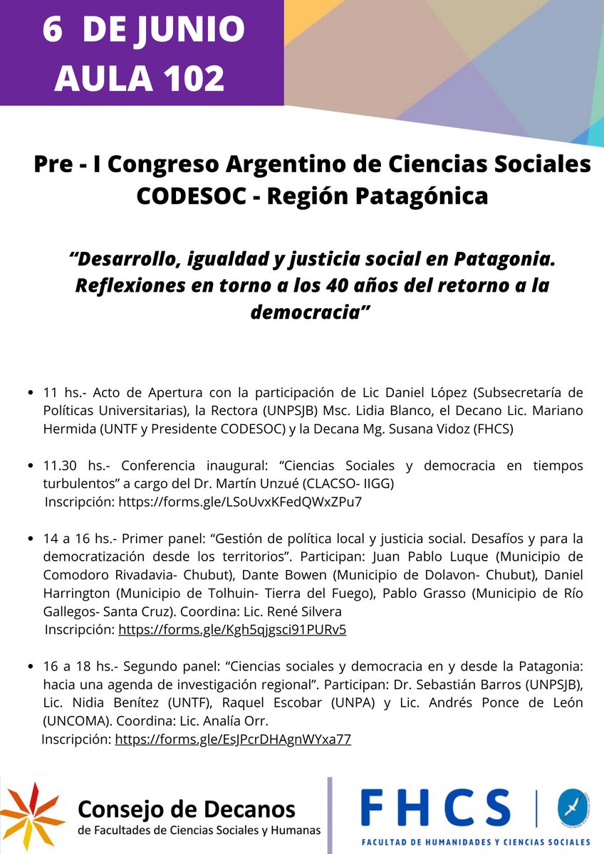 FhcsUnpsjb's tweet photo. Buen día, compartimos enlace de youtube del Pre I CONGRESO ARGENTINO DE CIENCIAS SOCIALES - CODESOC - REGIÓN PATAGÓNICA, 6 y 7 de junio 2023, FHCS-UNPSJB, Comodoro Rivadavia. @unpsjb_oficial 
Lxs esperamos! 
https://t.co/SEeWatdpeA https://t.co/JV5DwD69YP