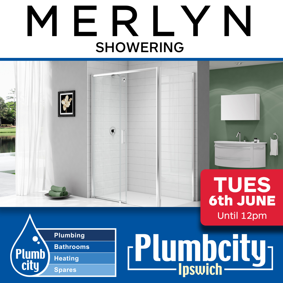MERLYN are having a trade event to discuss their showering space options at Plumbcity Ipswich tomorrow. Greggs snacks served until 12pm. #Showers #Bathrooms #Wetrooms