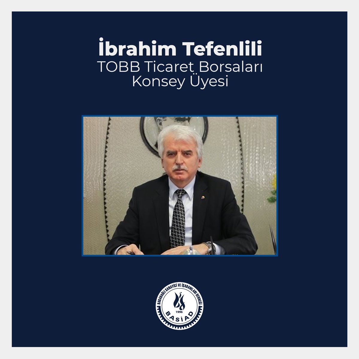 basiaddenizli's tweet photo. Türkiye Odalar ve Borsalar Birliği’nin 79. Olağan Genel Kurulu sonrası TOBB Ticaret Borsaları Konsey Üyesi seçilen İbrahim Tefenlili’yi tebrik ediyoruz.
#basiad #denizli #TOBB https://t.co/hxFYMghtme