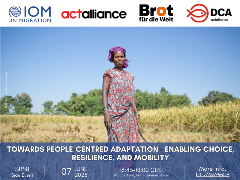IOM_MECC's tweet photo. 📢 Join @ACTAlliance, @DanChurchAid, @BROT_furdiewelt and @UNmigration for this side event at the #BonnClimateConference (#SB58), and learn more about enabling choice, resilience and mobility!

More info 👉 https://t.co/F2Qo2Ii4UG https://t.co/liCGbJKouu