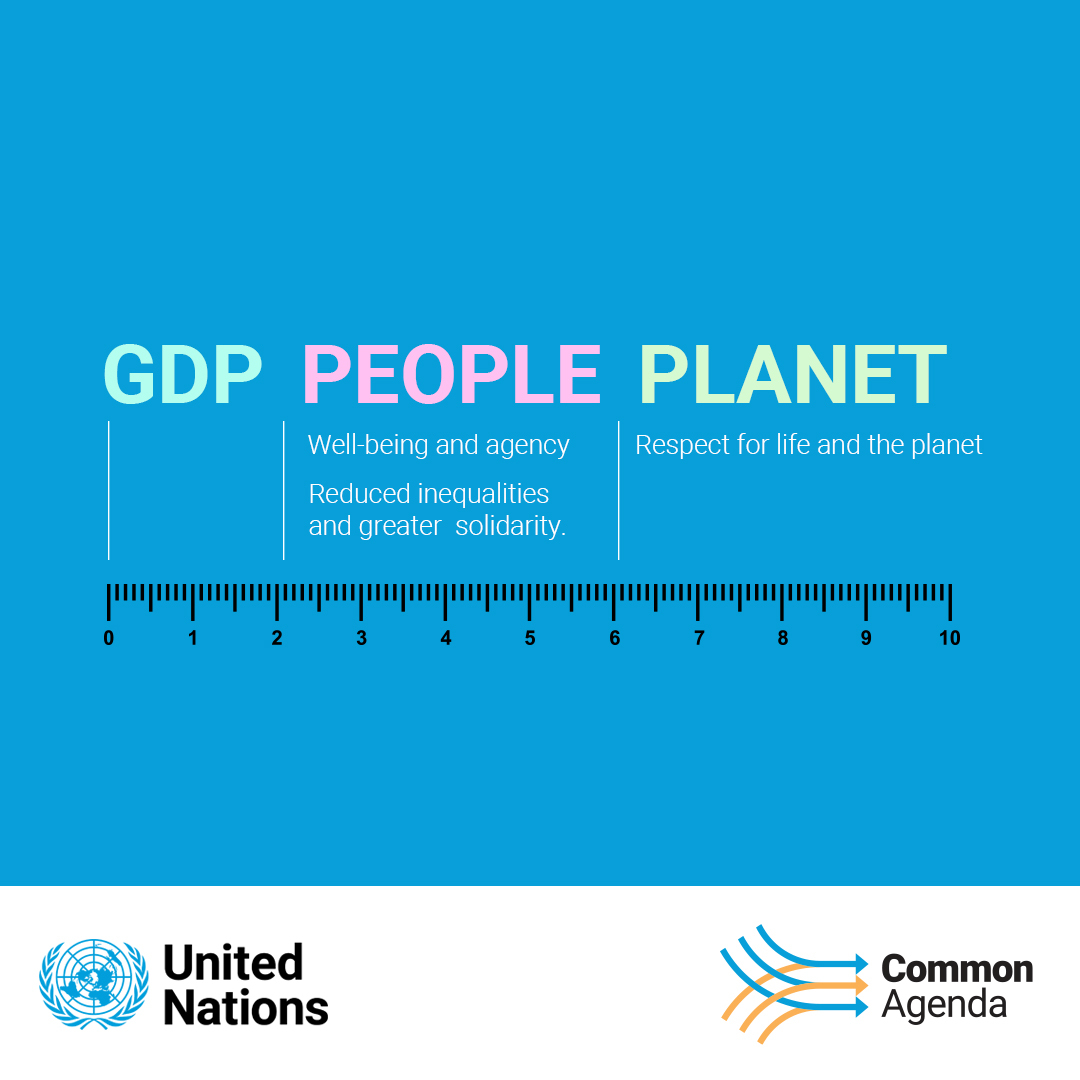 “Primarily relying on GDP as a metric of progress does not accurately reflect the world as it is –nor the world that we want future generations to inhabit.” - @antonioguterres 
#OurCommonAgenda
un.org/en/common-agen…