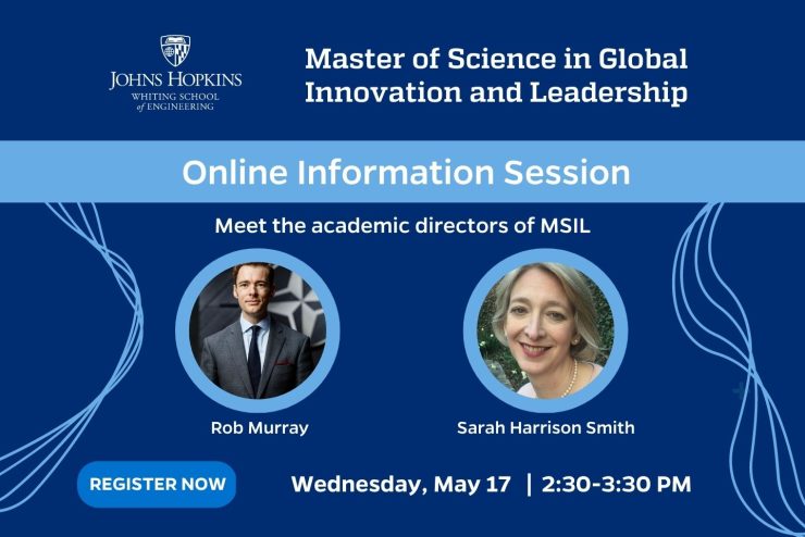 HopkinsEngineer's tweet photo. Have you heard? Johns Hopkins Engineering has launched a new master's program. Join us June 14th at 2:30 p.m. to learn more about the new Master of Science in Global Leadership and Innovation master's program.
RSVP today! https://t.co/RaRf0SR6cL
#HopkinsEngineering #GradSchool https://t.co/k7na0YusvL