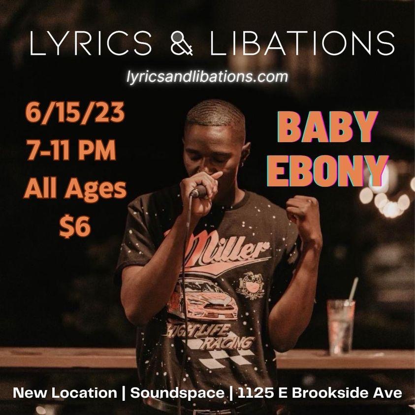Pull up to see featured artist Baby Ebony at Lyrics and Libations! Happening June 15 at 7pm. Experience this Indy talent as he gives us his best on the mic!

Tickets: hubs.ly/Q01RdP9t0