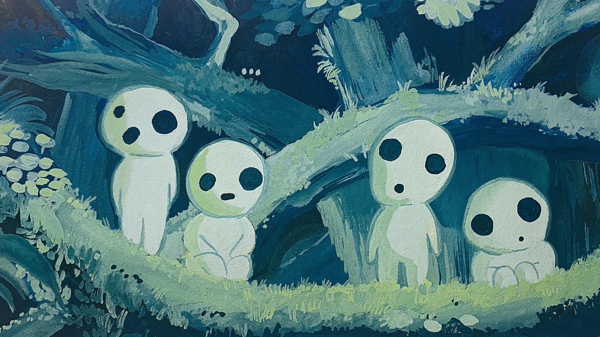 titsay's tweet photo. studio ghibli gouache studies 🌼 https://t.co/XS1kQXykiy
