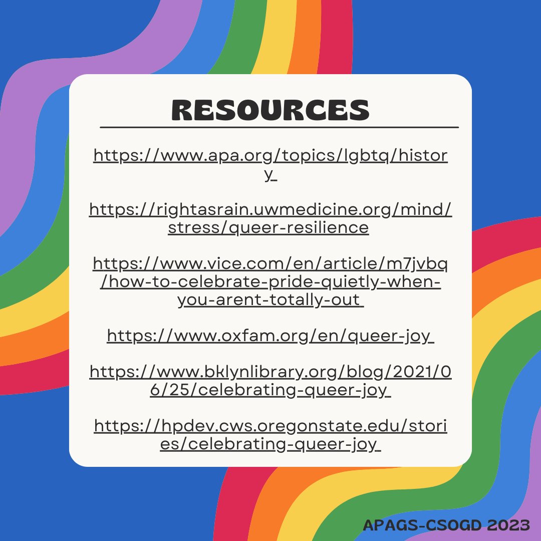 apagradstudents's tweet photo. We are kickstarting our Twitter Pride Campaign this week, June 5th-9th! Let us know what you’re proud of as an LGBTQ+ graduate student. Don't forget to share photos and tag us @apagradstudents #Pridemonth #APAGSProud #TransinPsych #APAGS https://t.co/3MctMd7JCF