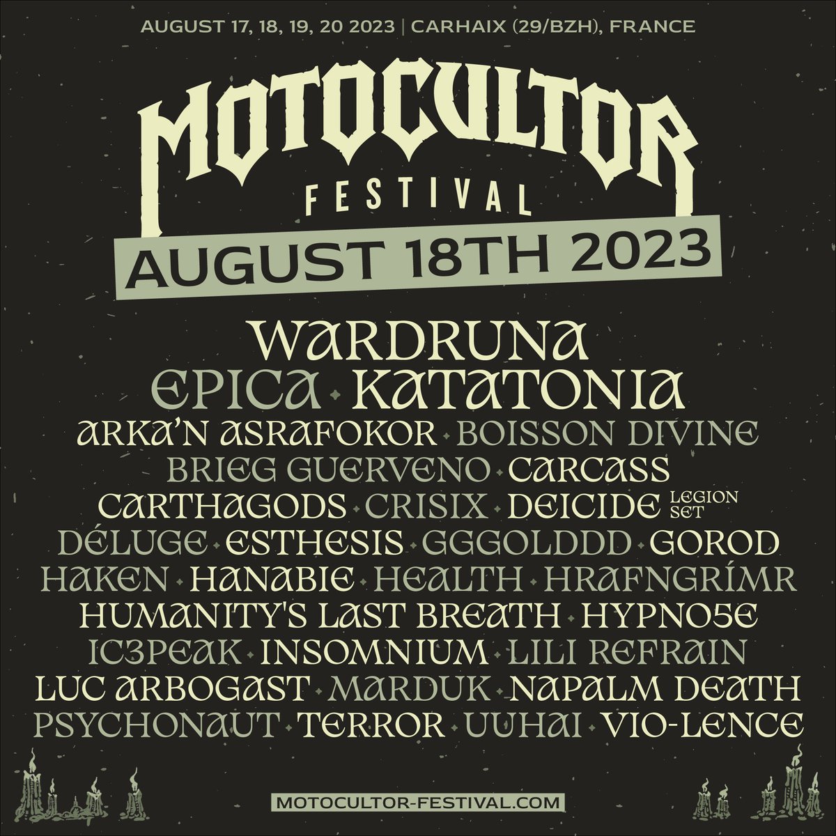 MotocultorFest's tweet photo. Voici le LINE-UP COMPLET du #MotocultorFestival ! 🔥

Si tu ne l’as pas encore pris, c’est le moment de prendre ton pass : https://t.co/bA4Bbwj1pH

L'évent sur Facebook : https://t.co/t7Z0MrJTJQ

Toute l'équipe te souhaite une bonne semaine 🤘 https://t.co/DNOOvNjSa2