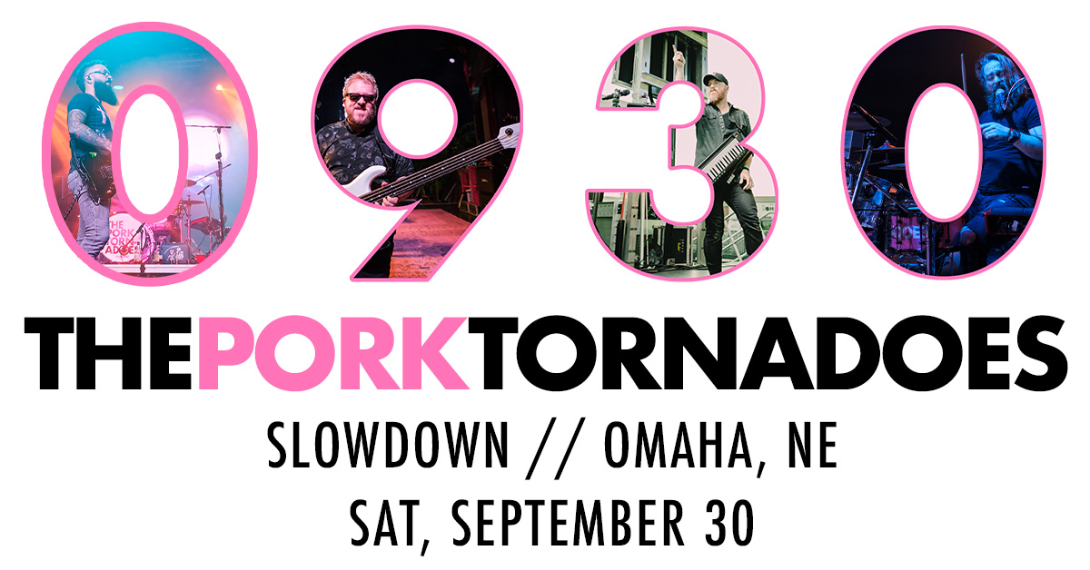 Slowdown (@theslowdown) on Twitter photo JUST ANNOUNCED! <a href="/PorkTornadoes/">The Pork Tornadoes</a> are playing Slowdown on 9/30! They'll be playing a wide range of covers including songs by artists like Taylor Swift, The Killers, and Morgan Wallen. Tix go on sale 6/9, don't miss out on this Saturday night party! 🤘🤘
TIX: theslowdown.com/events JUST ANNOUNCED! <a href="/PorkTornadoes/">The Pork Tornadoes</a> are playing Slowdown on 9/30! They'll be playing a wide range of covers including songs by artists like Taylor Swift, The Killers, and Morgan Wallen. Tix go on sale 6/9, don't miss out on this Saturday night party! 🤘🤘
TIX: theslowdown.com/events
