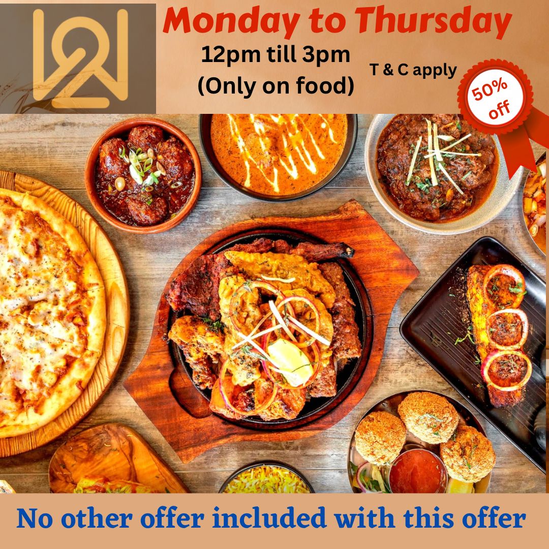 Lunch Offer !!!!  Simply like & Share our page and get 50% Discount on your Food bill .. this offer Not Valid with other offer ... 
#lunchtime #kidderminsterbusiness #kidderminstercollege #stourbridge #wall2wallstourport #indiangrill #indiantapas #bewdley #college #banking