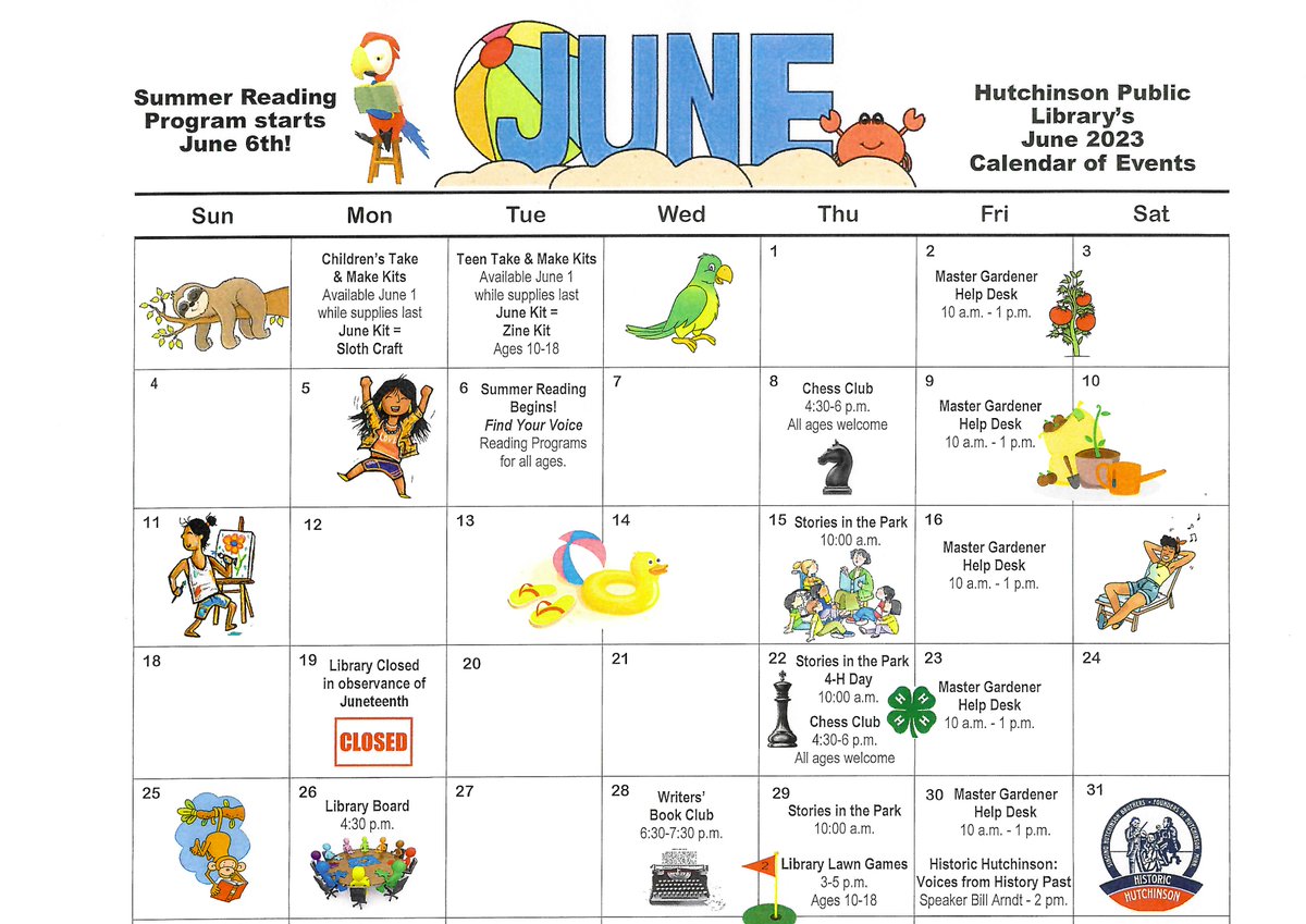Check out all the fun happenings at the library this month!
