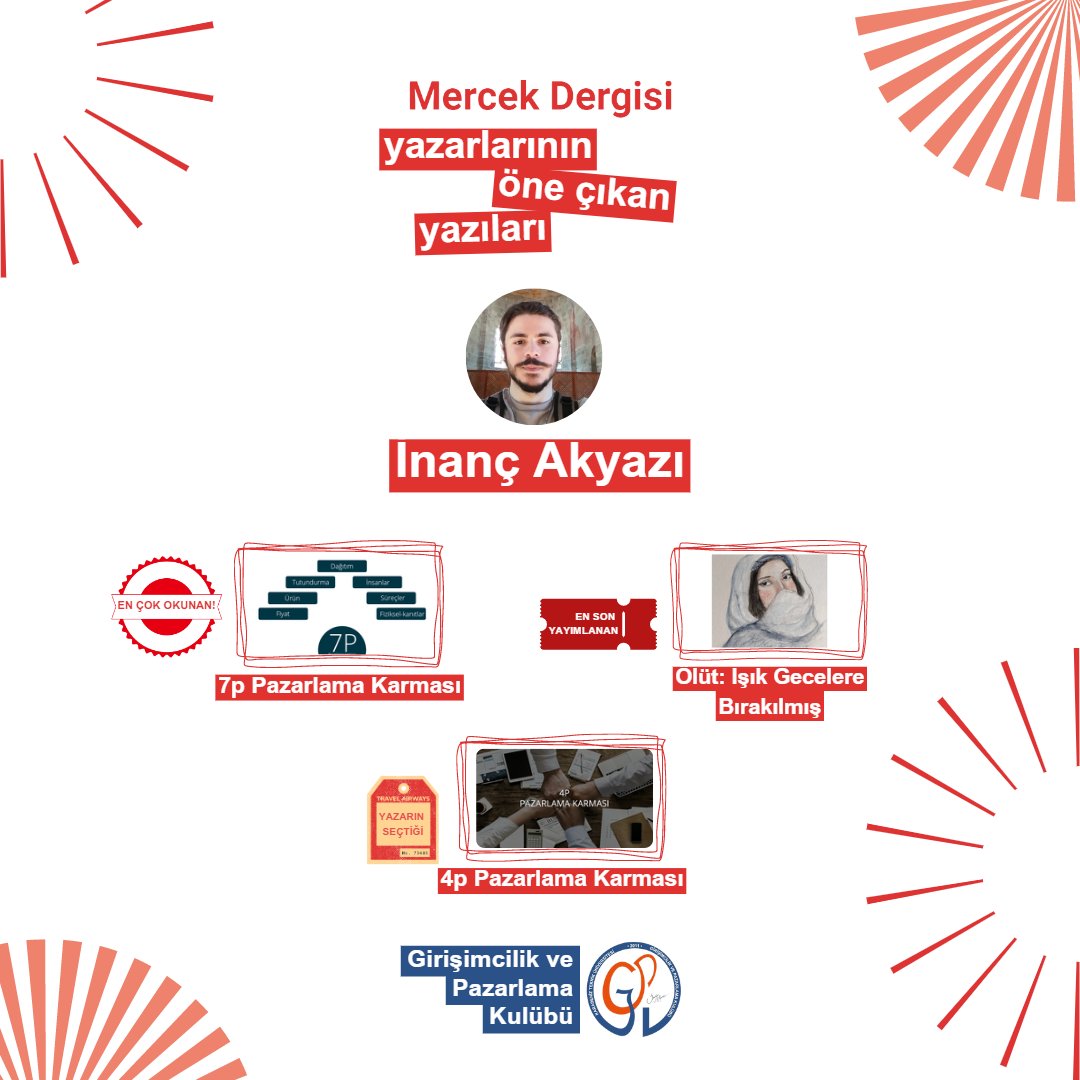 Mercek Dergisi yazarlarının öne çıkan yazıları ile karşınızdayız. 🥳 Yazarlarımızın yazılarını okumak ve yorum yapmak için; mercekdergisi.ktugipak.com/yazar/inancaky… ✨
Her Pazartesi ve Perşembe 18:00'de yeni paylaşımlar için takipte kal! 🎉