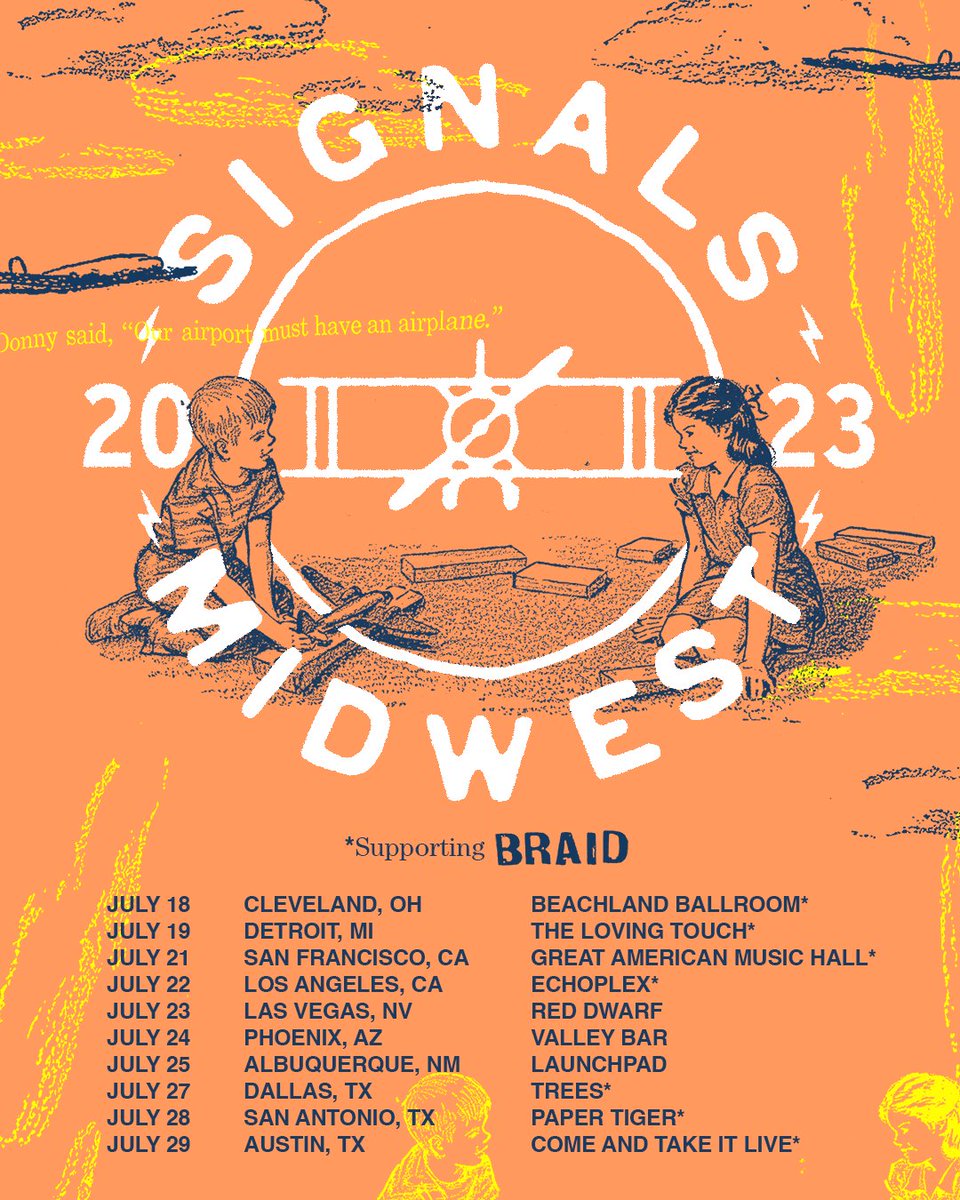 File this one under "dream tour".

We'll be out in OH, MI, Cali and TX with <a href="/braidofficial/">Braid</a> next month for their "Frame &amp; Canvas" 25th anniversary tour. 

Also playing a few off-dates in Vegas, AZ, and NM.

Tix on sale now: linktr.ee/signalsmidwest
