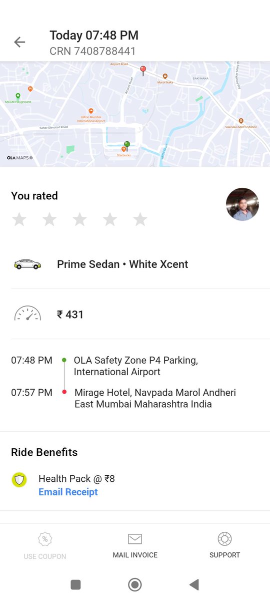 @Olacabs Today I booked a cab from Mumbai Airport to Andheri. The fare was showing 431/- But at the end of the trip the driver showed me on his mobile that the total fare was 657/- and I paid that. I need to understand why such a difference was shown and how I can get the refund.