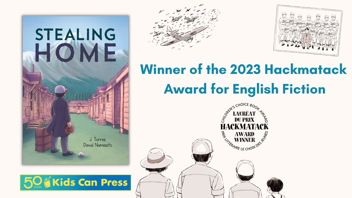 Congratulations to STEALING HOME, written by <a href="/jtorrescomics/">J. Torres</a> and illustrated by <a href="/davidnamisato/">D a v i d</a>, winner of the 2023 <a href="/HackmatackAward/">Hackmatack</a> for English Fiction.