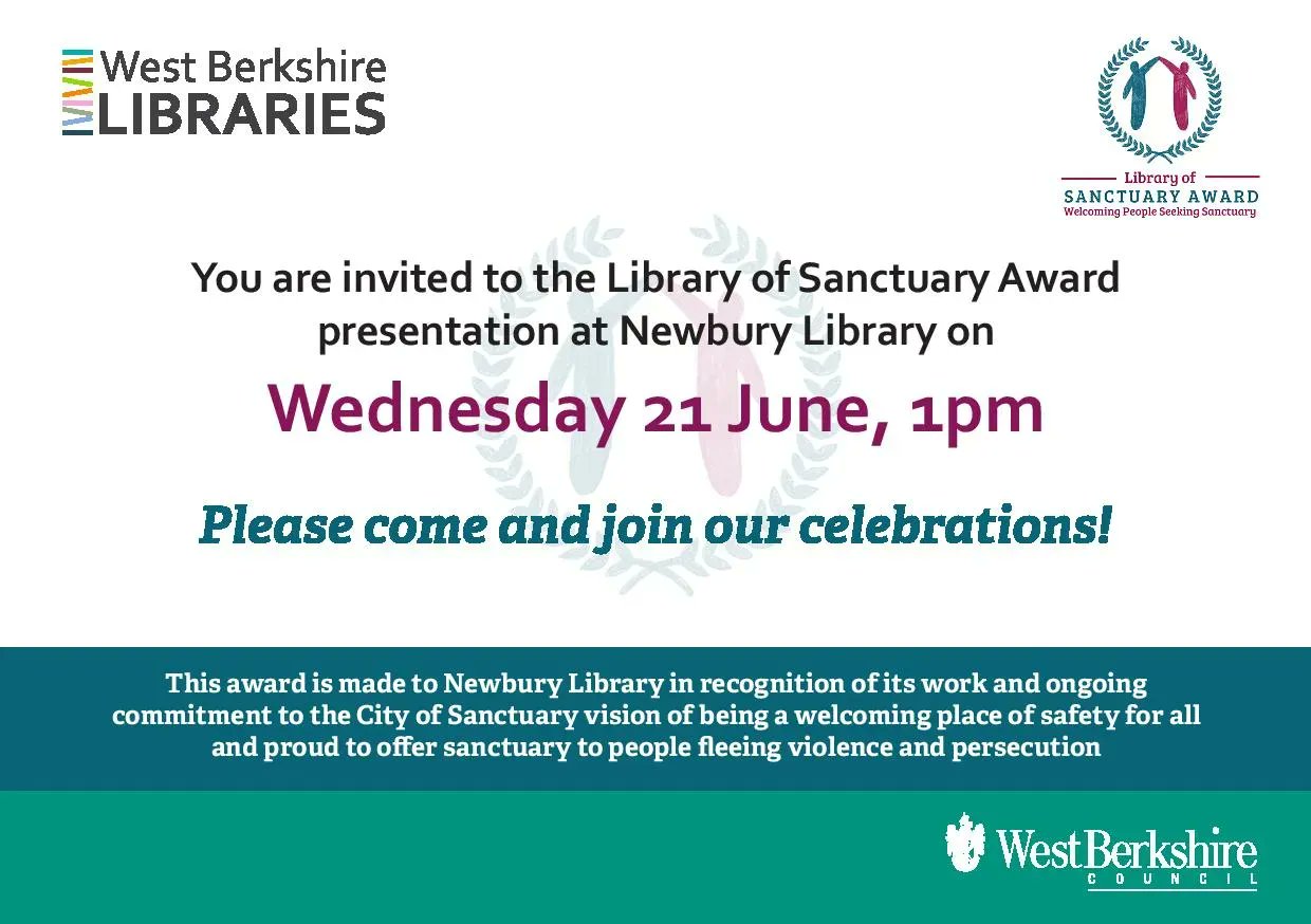 West Berkshire Libraries on Twitter "Please join us at Newbury