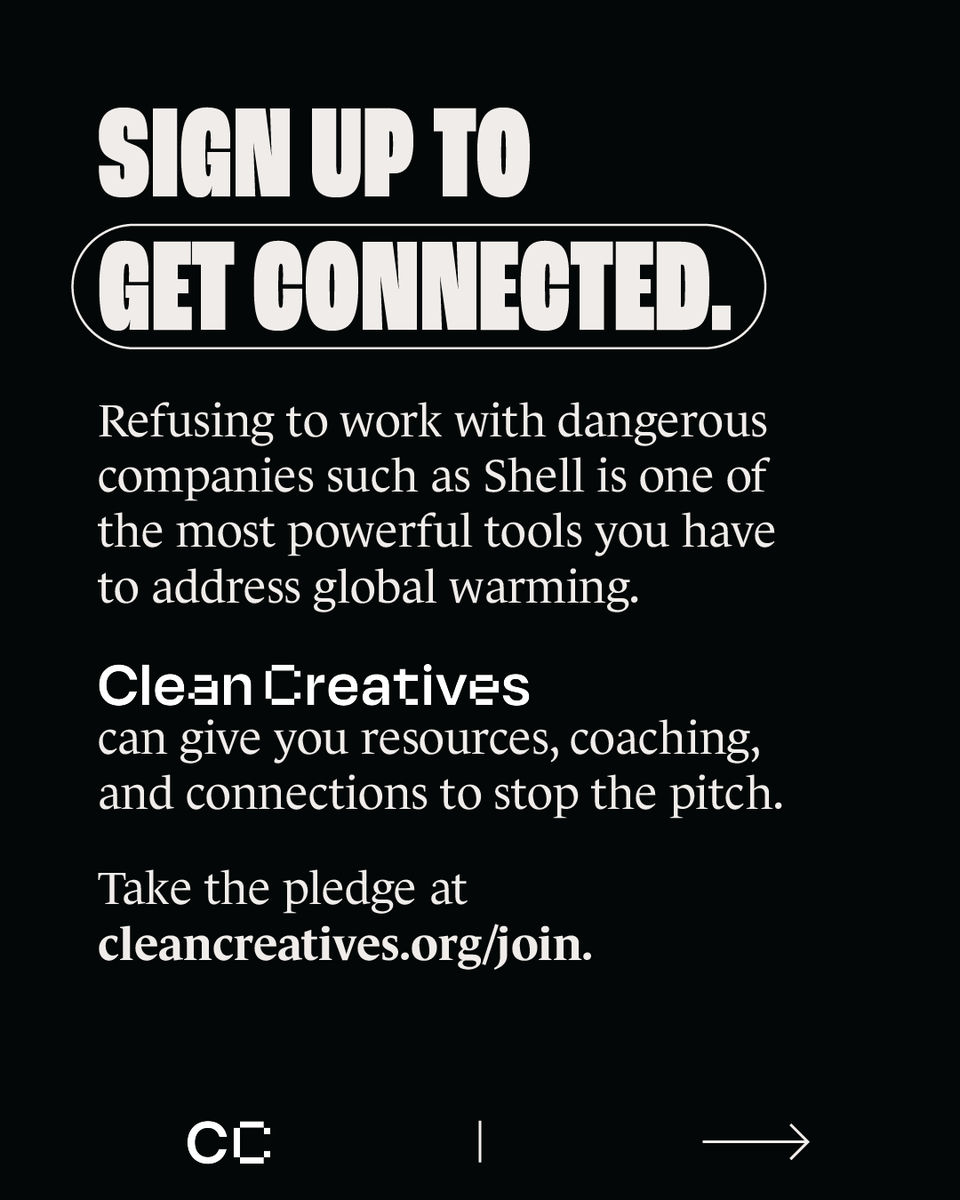 cleancreatives's tweet photo. Your creativity can illuminate the world or cast shadows. πβ«οΈ It has the ability to deepen our fossil fuel dependency or push us into a clean future. Which side of history do you want to be on?
#climatefirst #greenwashing #agencyreview #RFP #shell #shellknew https://t.co/HP5ht1jVrY
