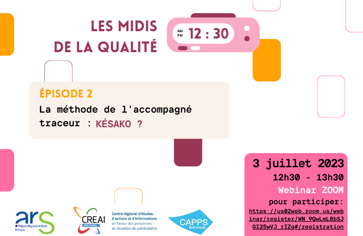 ArsBretagne's tweet photo. #webinaire💻 l @ArsBretagne, @CAPPSBretagne &amp; #CREAI Bretagne invitent les ESMS bretons au 2e épisode des Midis de la qualité : "La méthode de l’accompagné traceur : Késako ?"
🕧 Le 3 juillet, de 12h30 à 13h30

⚠ Sur inscription : https://t.co/73g7MZT0hB https://t.co/TI58tGUYyW