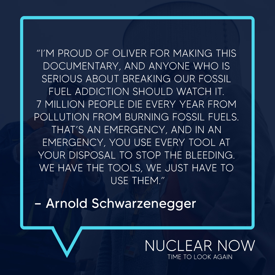 Did you know nuclear energy is one of the cleanest forms of energy available? Watch #NuclearNowFilm for an eye-opening look at nuclear power, available June 6th on Video on Demand. #WorldEnvironmentDay nuclearnowfilm.com @Schwarzenegger