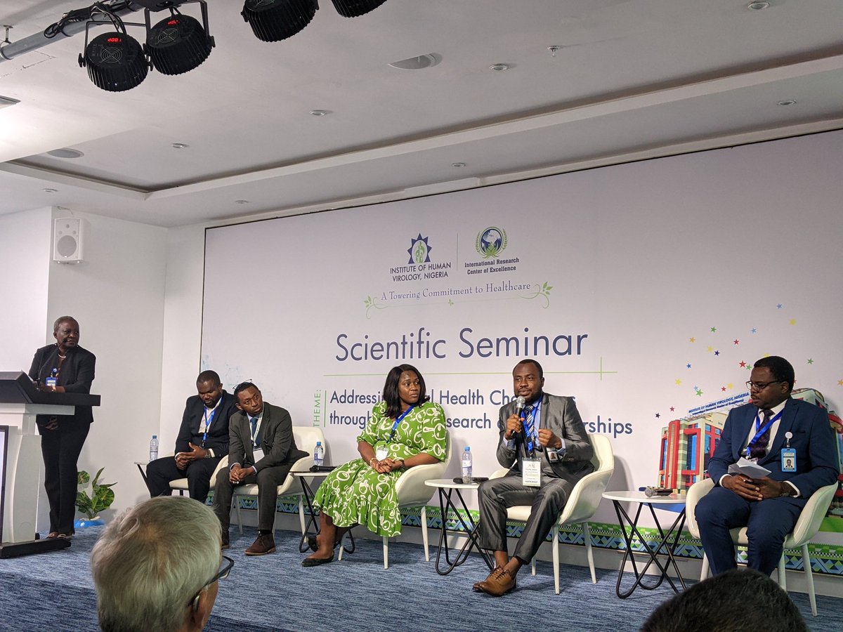 Feeling proud: Young investigators session. From L to R:
1. Nnakelu Eriobu: DTG + DRV/r for HIV tx
2. Evaezi Okpokoro: LTBI in HCW
3. Rita Okonkwo: PCR/RDT febrile illness surveillance
4. Martin Edun: KAP of HCWs on C19
5. James Onyemata: SCV2 immune responses
#IHVNCommissioning