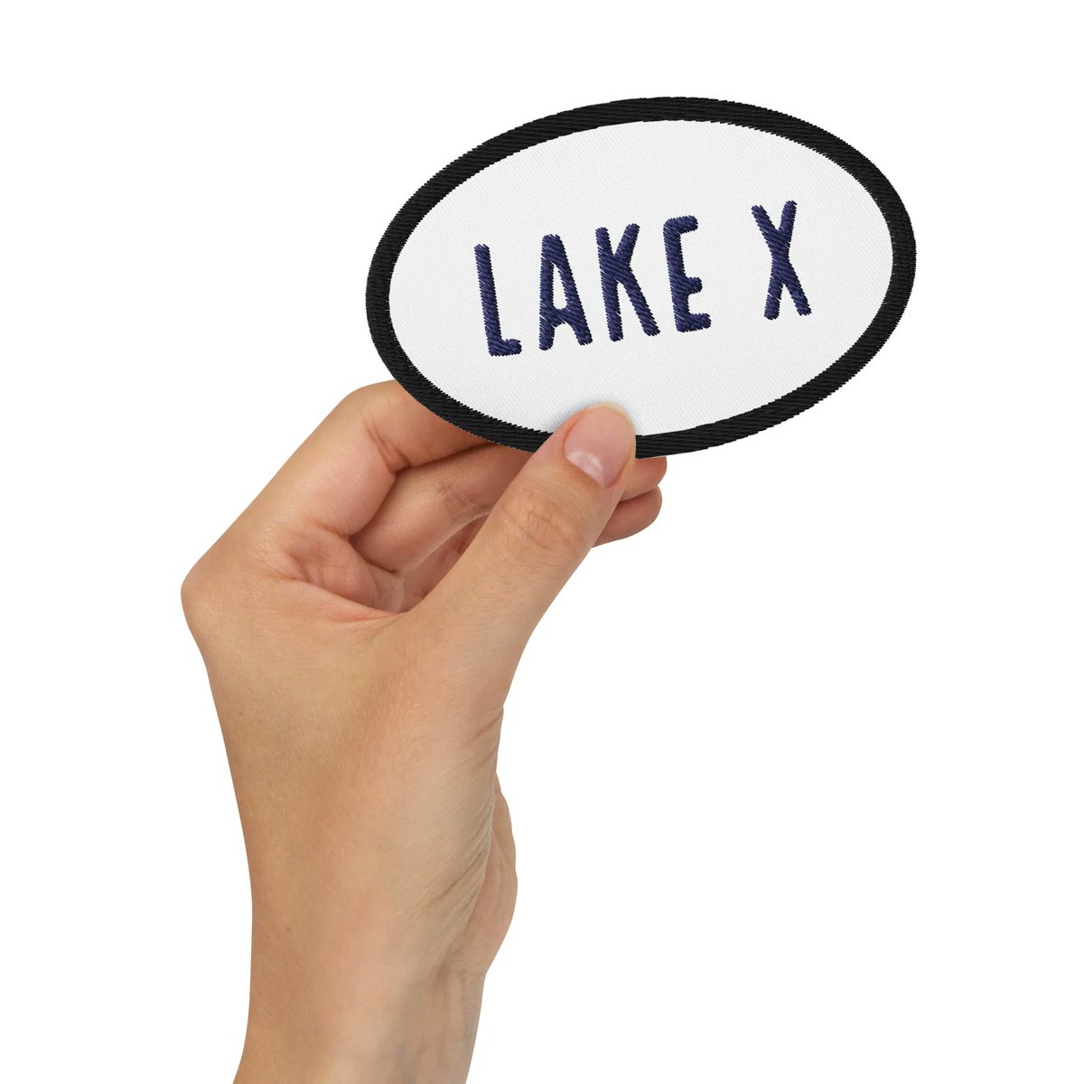 RadioBarz's tweet photo. Lake X Embroidered Patch Black and Blue available on Etsy https://t.co/XZizJ2Hll2 https://t.co/aC2dZueZSO