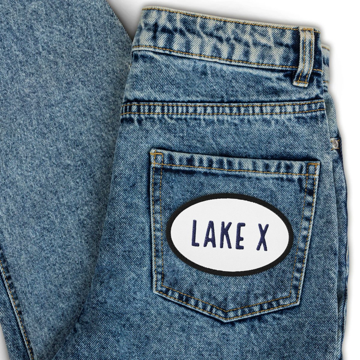 RadioBarz's tweet photo. Lake X Embroidered Patch Black and Blue available on Etsy https://t.co/XZizJ2Hll2 https://t.co/aC2dZueZSO
