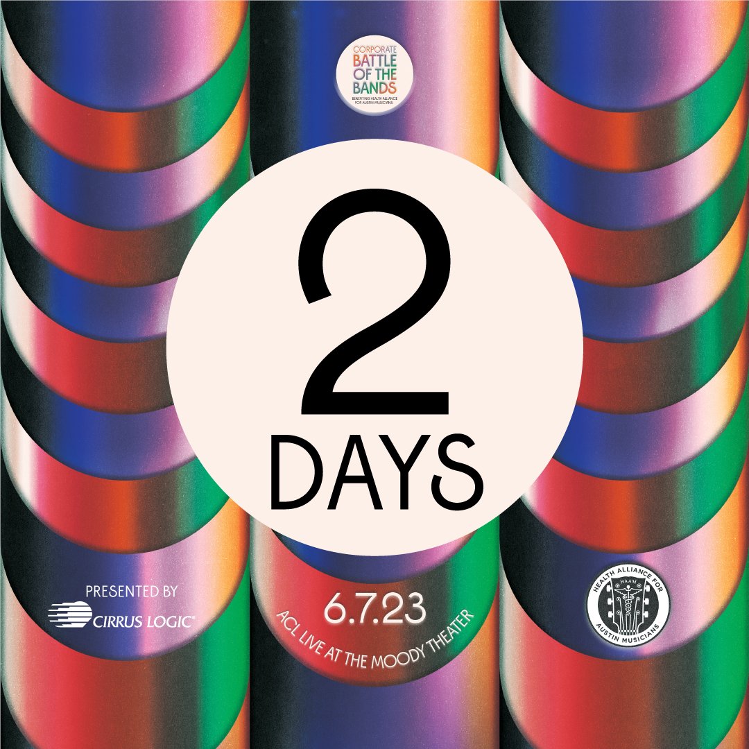 myhaam's tweet photo. 2 DAYS until HAAM's corporate bands take the stage! Events like #CBOB23 wouldn't be possible without our supporting sponsors & partners. Join us for a night full of Austin professionals unleashing their inner rock stars for a good cause! Pre-register: https://t.co/al89eIlvO0 https://t.co/aAIBZFe1er
