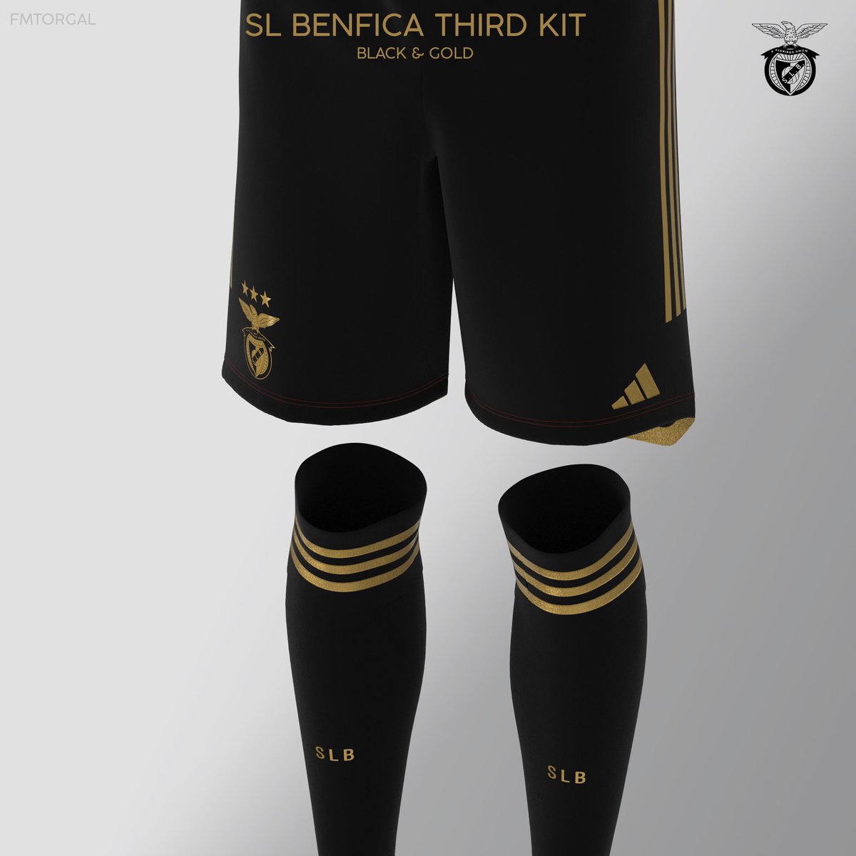 SL Benfica Third Kit 2023/2024 - Black and Gold