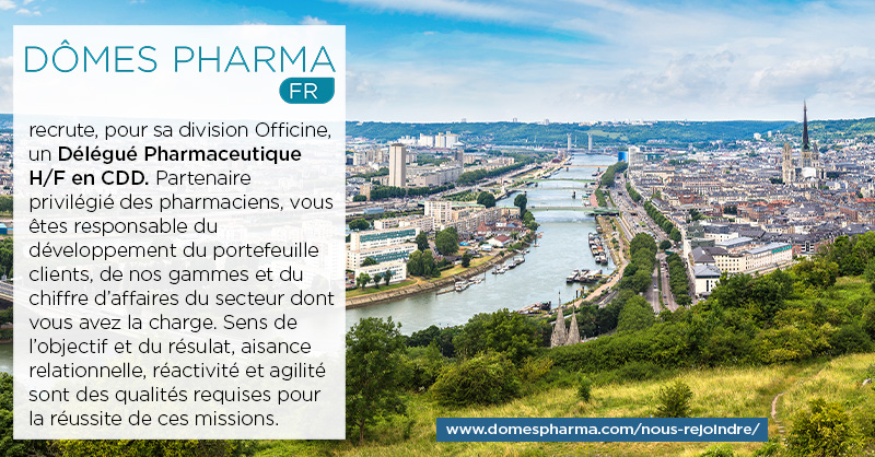 Le laboratoire Dômes Pharma FR, filiale du Groupe Dômes Pharma, recherche un Délégué Pharmaceutique H/F sur le secteur de Rouen : 27-28 PARTIEL-76 PARTIEL. CDD 7 mois. bit.ly/3qf1Qh4 #rejoigneznous #emplois #AURA #IndustriePharmaceutique #Commercial