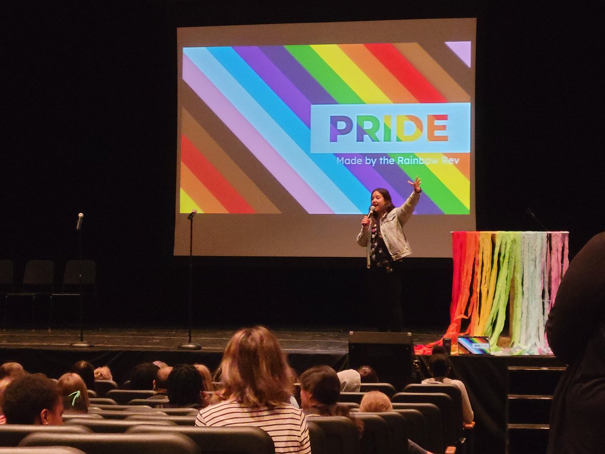 Great job Rainbow Revolution and @msberman_brooks ! First ever Pride assembly was so fun and informative!