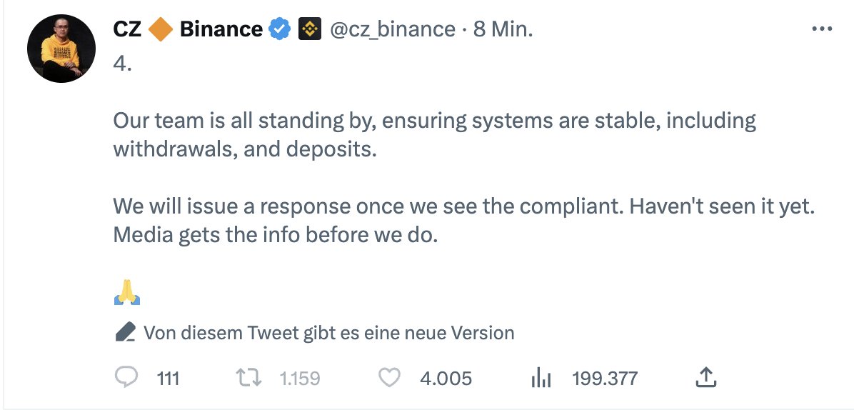 hoss_crypto's tweet image. BREAKING: Die SEC hat Binance offiziell angeklagt! 🚨🇺🇸

Die SEC gab an, dass die weltgrößte Börse &quot;Milliarden von Dollar&quot; an Kundengeldern vermischt und sie heimlich an ein separates Unternehmen geschickt hat, das von CZ, dem Gründer von Binance, kontrolliert wird. 🤯

CZ hat…