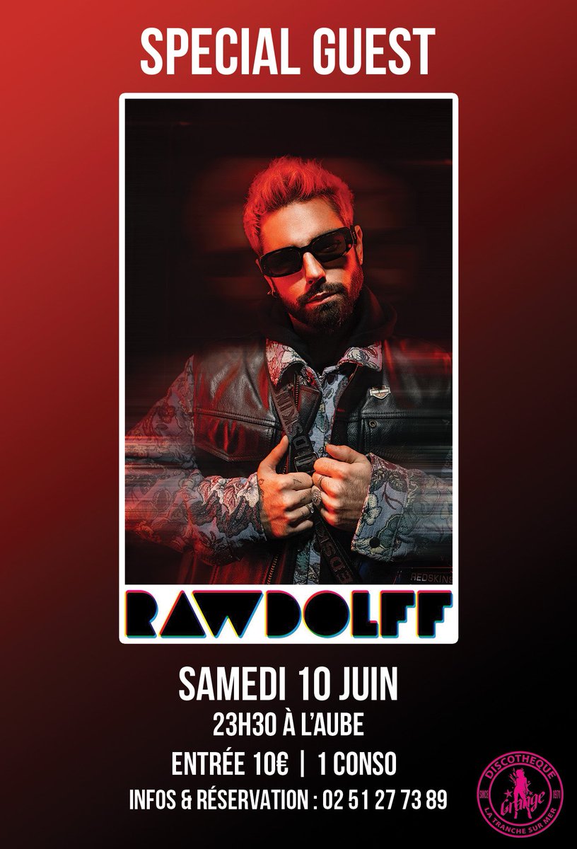 Agenda de ce weekend 🥳
#LAGRANGE #TEAMGRANGEURS 
SAMEDI 10.06 - SPECIAL GUEST 
<a href="/rawdolff/">Rawdolff</a> 🎧