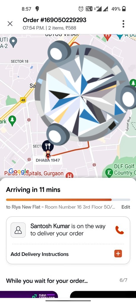riya942014's tweet photo. @Swiggy @SwiggyCares 
What kind of pathetic service you guys are providing. My order was supposed to be delivered in 35 mins Now it's been more than an hour and still it will take 12 mins. Also, what kind of customer service you guys are providing your customer support is so bad https://t.co/Msl9K8p6Ph
