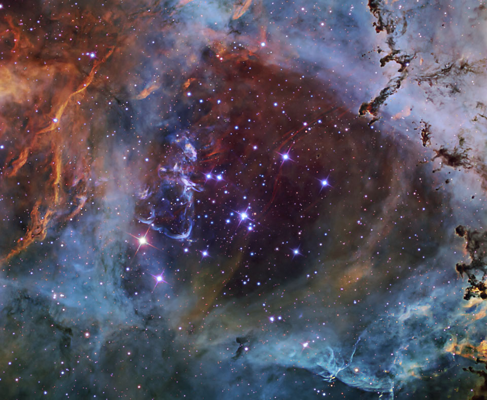 1/2
This amazing image by Don Goldman shows the central region of the open cluster NGC 2244 (Caldwell 50), in the heart of the Rosette Nebula (Caldwell 49).

The cluster and nebula lie some 5,000 ly away in Monoceros.

➡️apod.nasa.gov/apod/ap140311.…

#scritturebrevi #VentagliDiParole