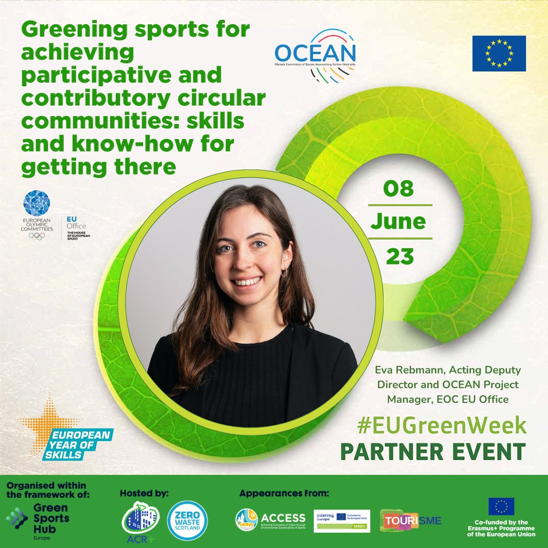 OCEANErasmus's tweet image. #EU
The 2023 #EUGreenWeek has started!

#OCEANPROJECT's 🇪🇺 manager @evarebmann from @EOCEUOffice will deliver final words of the @ACRplus @ZeroWasteScot @EUgreenweek partner event on 8⃣ June at @GreenSportsEuro!

Join the event ➡️bit.ly/41f2Unb