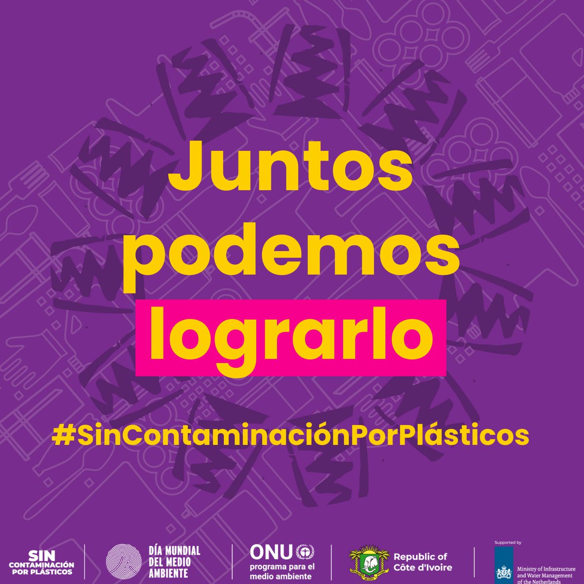 ¡Hoy es el #DíaMundialDelMedioAmbiente! 

La contaminación por plásticos se puede prevenir.  

Por un 🌎 #SinContaminaciónPorPlásticos.