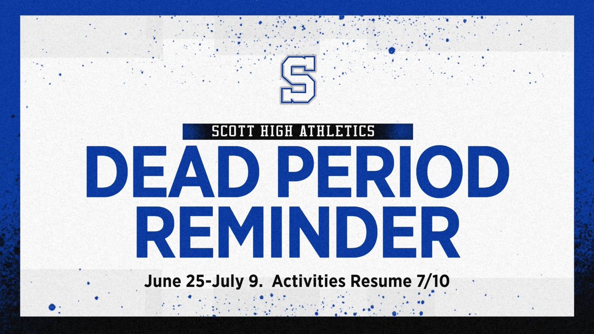 Here are the dates for the Dead Period.  The KCSD will end activities this year on 6/23 and observe 6/24 as part of the Dead Period.  Please enjoy this time with your family and friends.  No athletic activities will happen during this period.