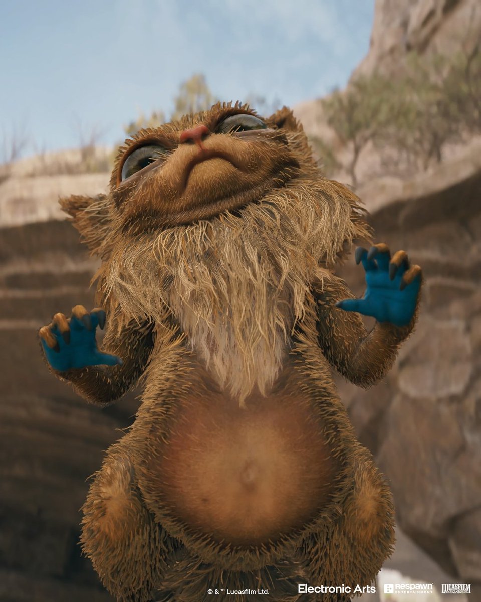 EAStarWars's tweet photo. 1 retweet = 1 bogling belly rub 👋 

#StarWarsJediSurvivor https://t.co/5xdRg9VZnB
